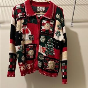Colorful Holiday Patchwork Cardigan